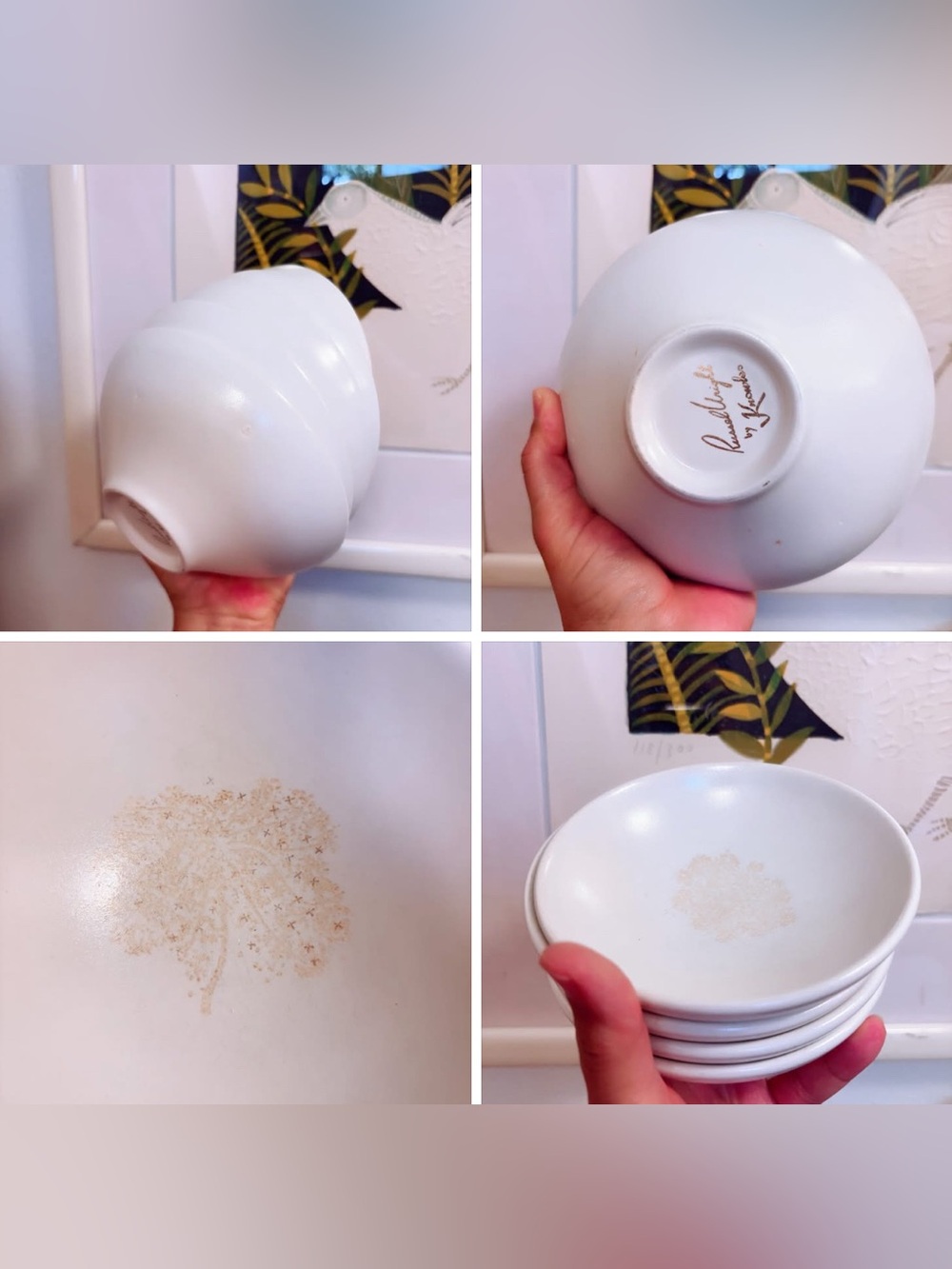 8 Russel Wright Knowles Queen Anne's Lace 4 Berry Bowls 4 Soup Cereal Bowls